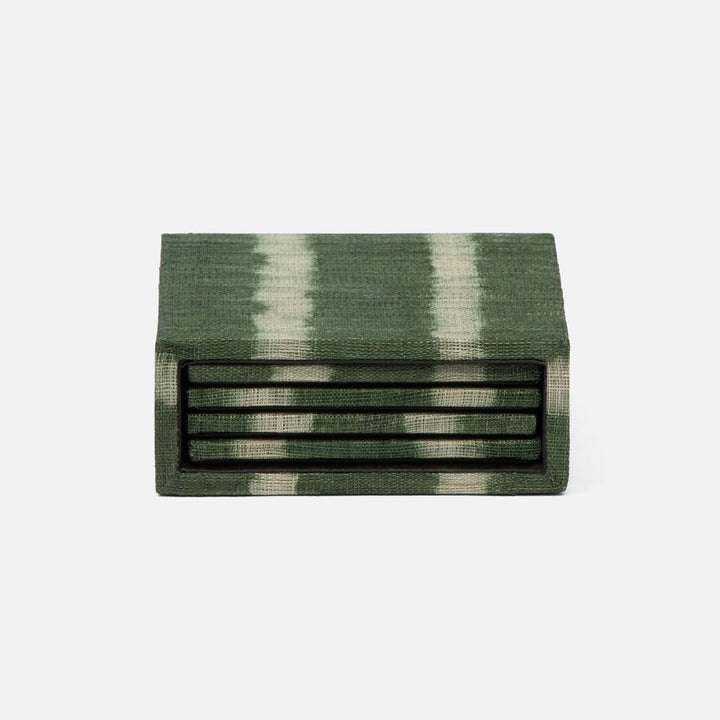 Kuta Green Tie Dye Coasters Set Of 4 Abaca Pack/2