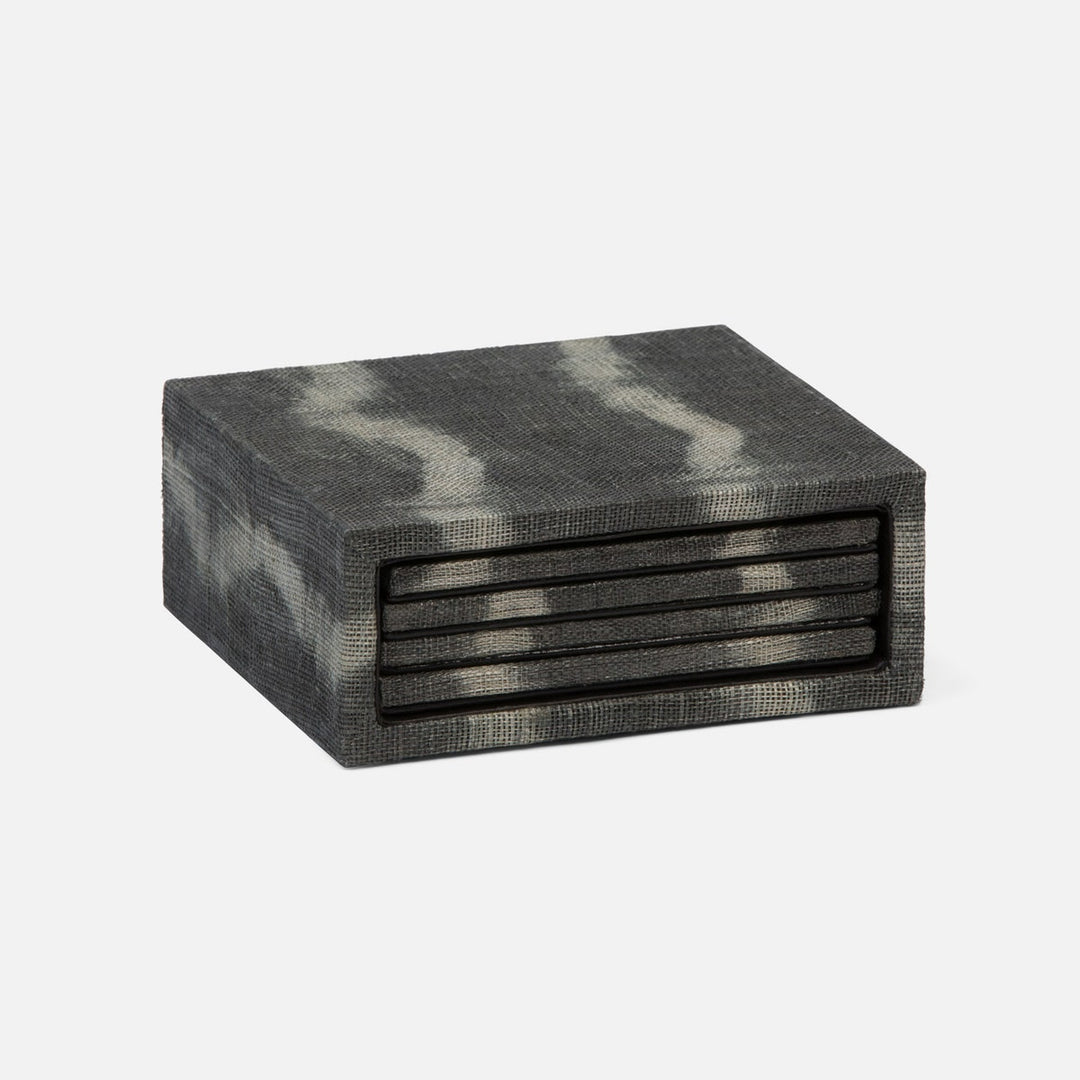 Kuta Gray Tie Dye Coasters Set Of 4 Abaca Pack/2