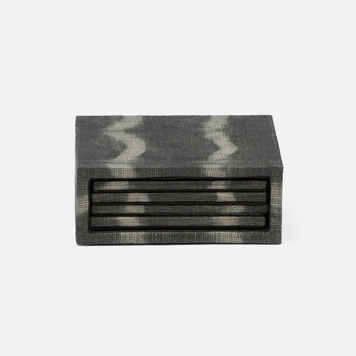 Kuta Gray Tie Dye Coasters Set Of 4 Abaca Pack/2