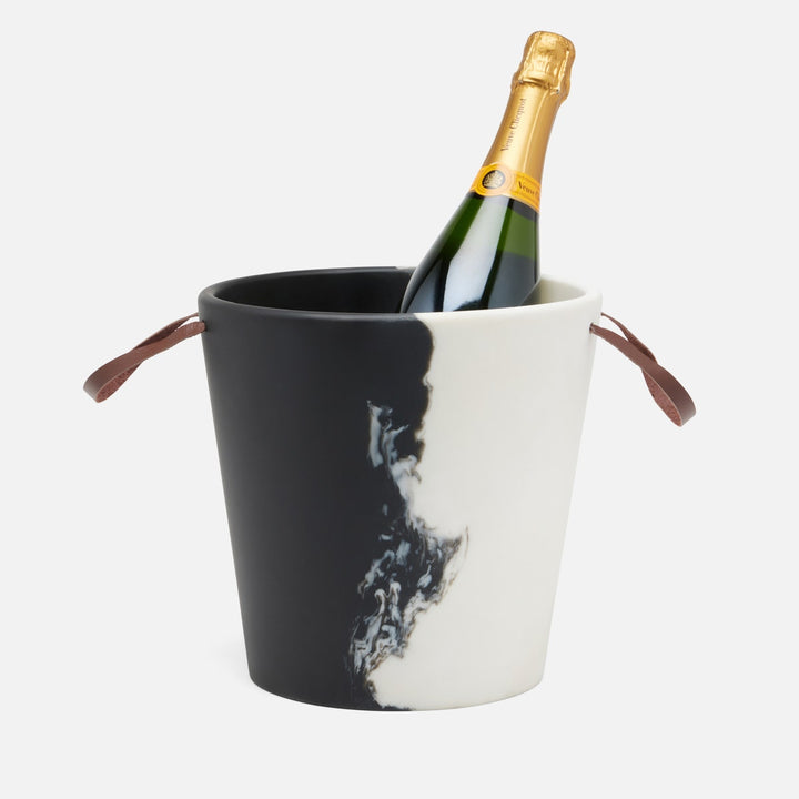 Maxton Black/White Champagne Bucket Resin