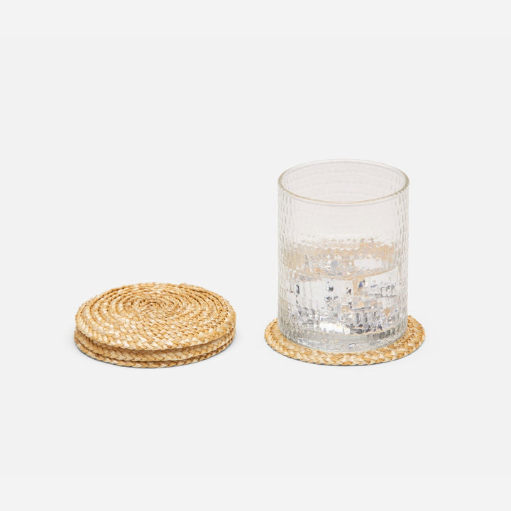 Mila Round Natural Straw Coasters Boxed Set Of 4