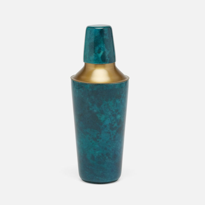 Nelson Blue Gloss Cocktail Shaker Vellum Leather