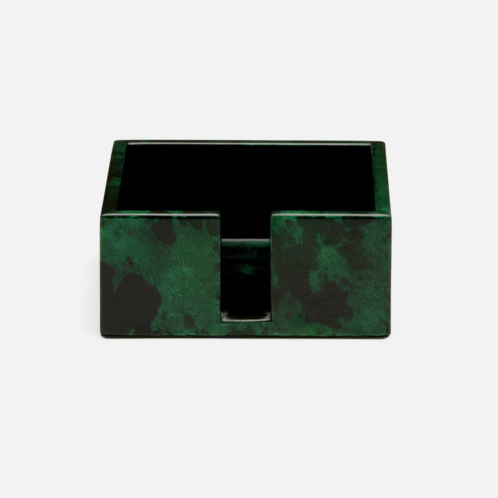 Nelson Emerald Gloss Cocktail Napkin Holder Vellum Leather Pack/2
