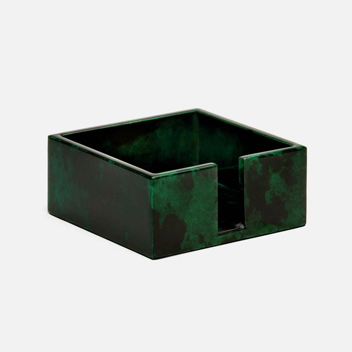 Nelson Emerald Gloss Cocktail Napkin Holder Vellum Leather Pack/2