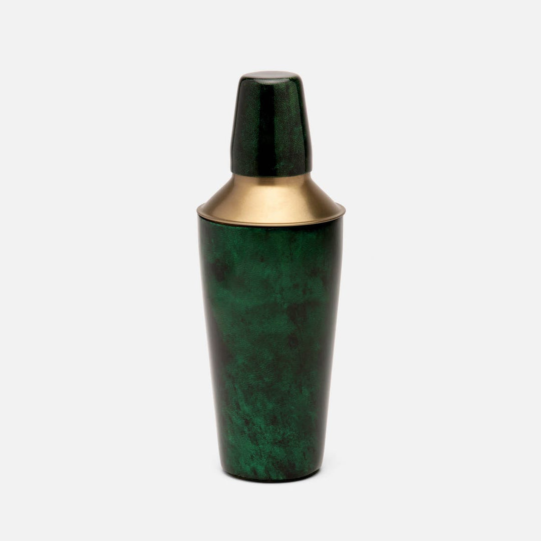 Nelson Emerald Gloss Cocktail Shaker Vellum Leather