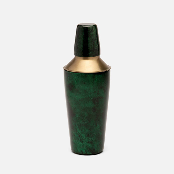 Nelson Emerald Gloss Cocktail Shaker Vellum Leather