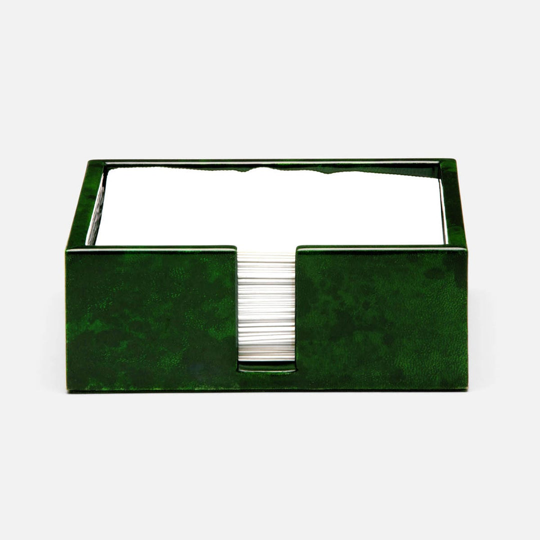 Nelson Emerald Gloss Luncheon Napkin Holder Vellum Leather Pack/2