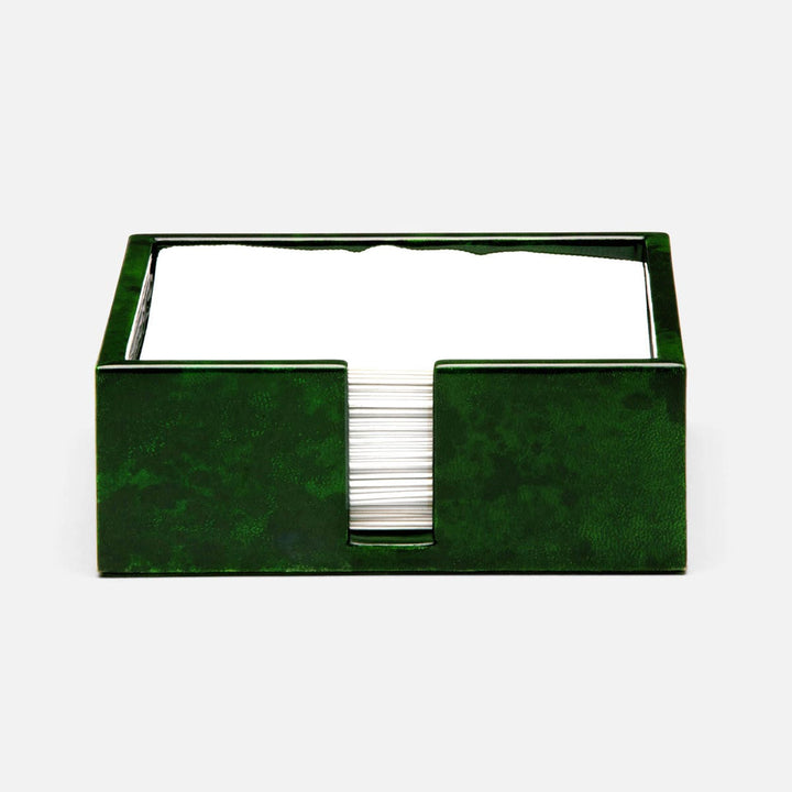 Nelson Emerald Gloss Luncheon Napkin Holder Vellum Leather Pack/2