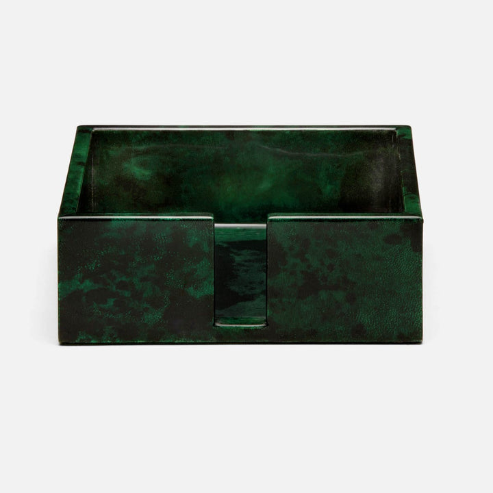 Nelson Emerald Gloss Luncheon Napkin Holder Vellum Leather Pack/2