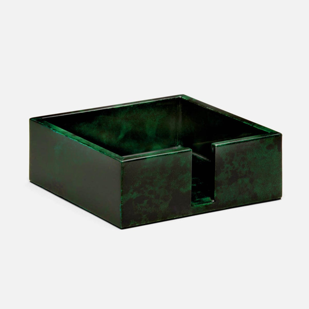 Nelson Emerald Gloss Luncheon Napkin Holder Vellum Leather Pack/2