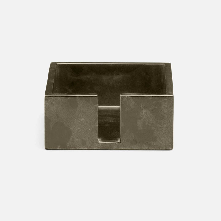 Nelson Gray Gloss Cocktail Napkin Holder Vellum Leather Pack/2
