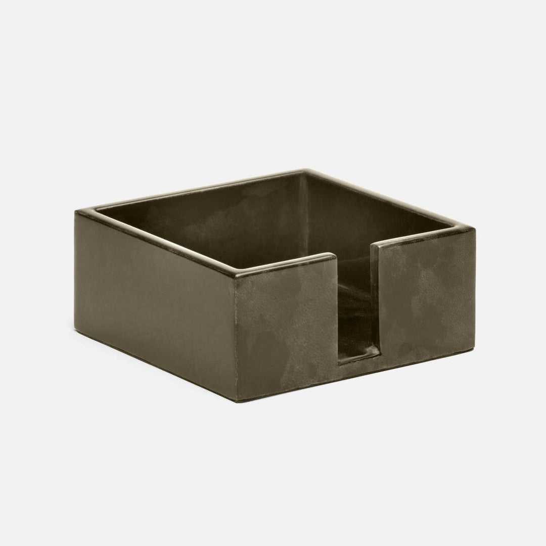 Nelson Gray Gloss Cocktail Napkin Holder Vellum Leather Pack/2