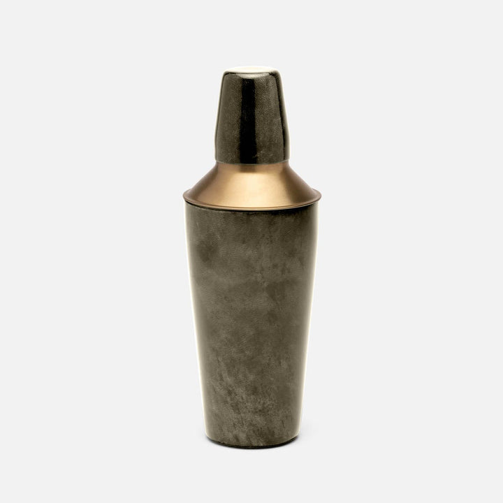 Nelson Gray Gloss Cocktail Shaker Vellum Leather