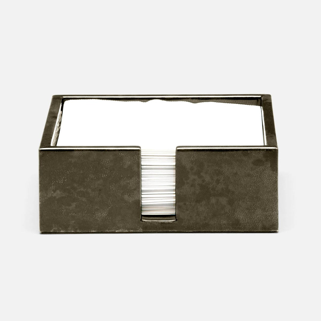 Nelson Gray Gloss Luncheon Napkin Holder Vellum Leather Pack/2