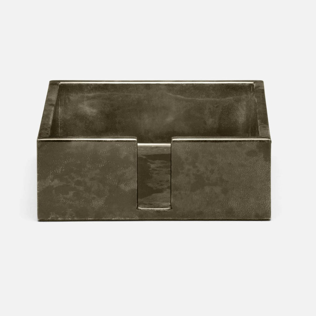Nelson Gray Gloss Luncheon Napkin Holder Vellum Leather Pack/2
