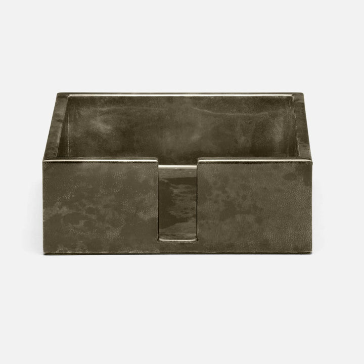 Nelson Gray Gloss Luncheon Napkin Holder Vellum Leather Pack/2