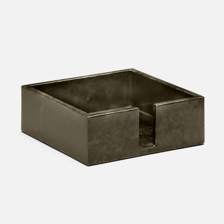Nelson Gray Gloss Luncheon Napkin Holder Vellum Leather Pack/2