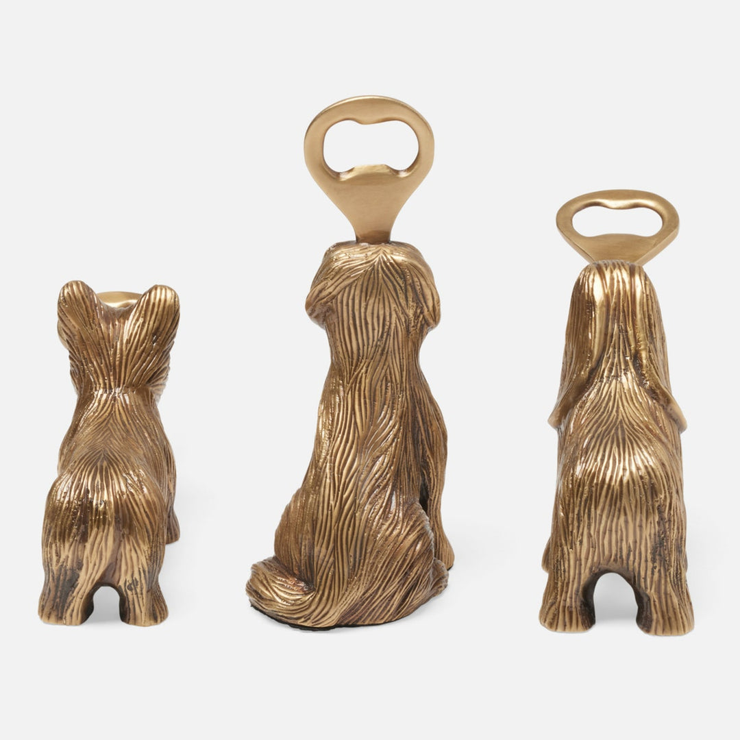 Puppy Club Antique Brass Bottle Opener Metal Set/3