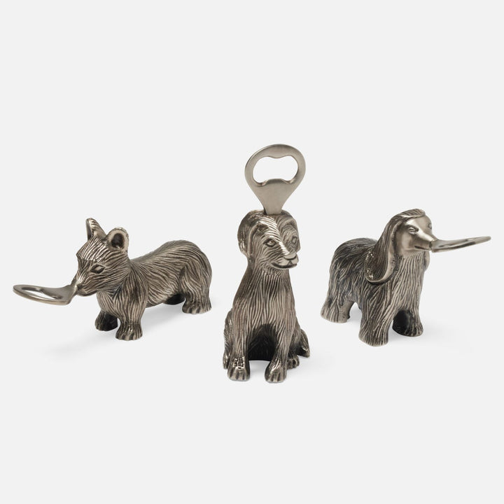 Puppy Club Antique Pewter Bottle Opener Metal Set/3