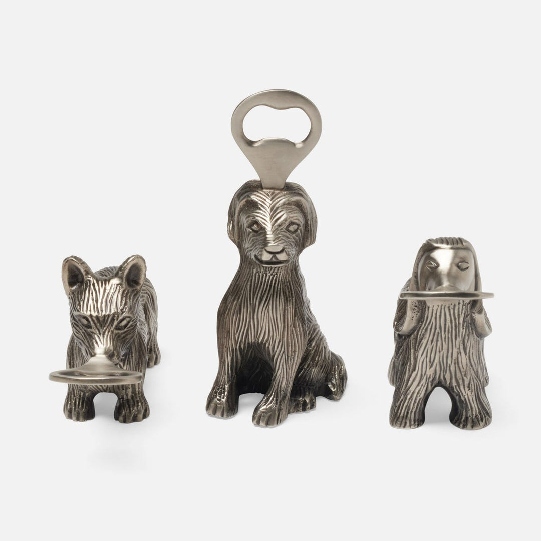Puppy Club Antique Pewter Bottle Opener Metal Set/3