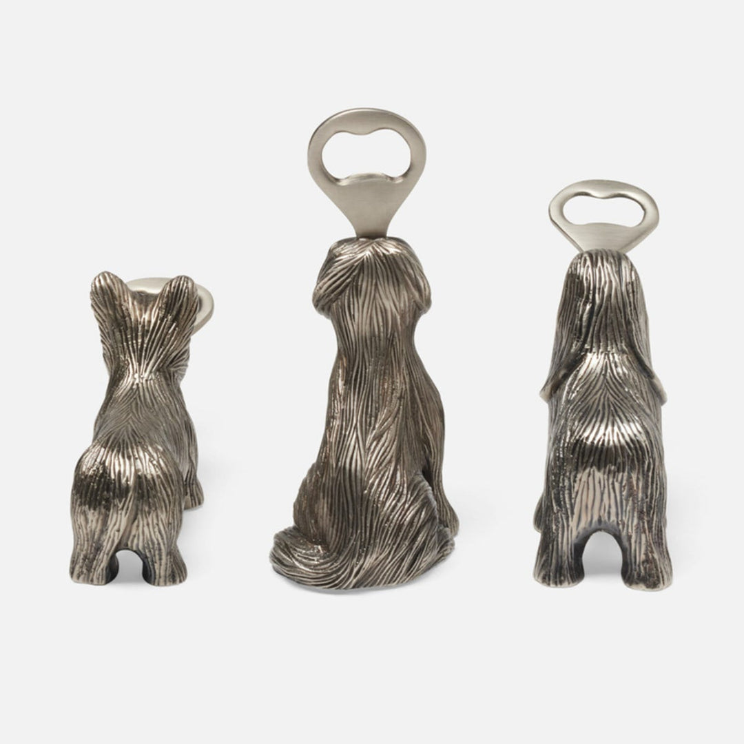 Puppy Club Antique Pewter Bottle Opener Metal Set/3