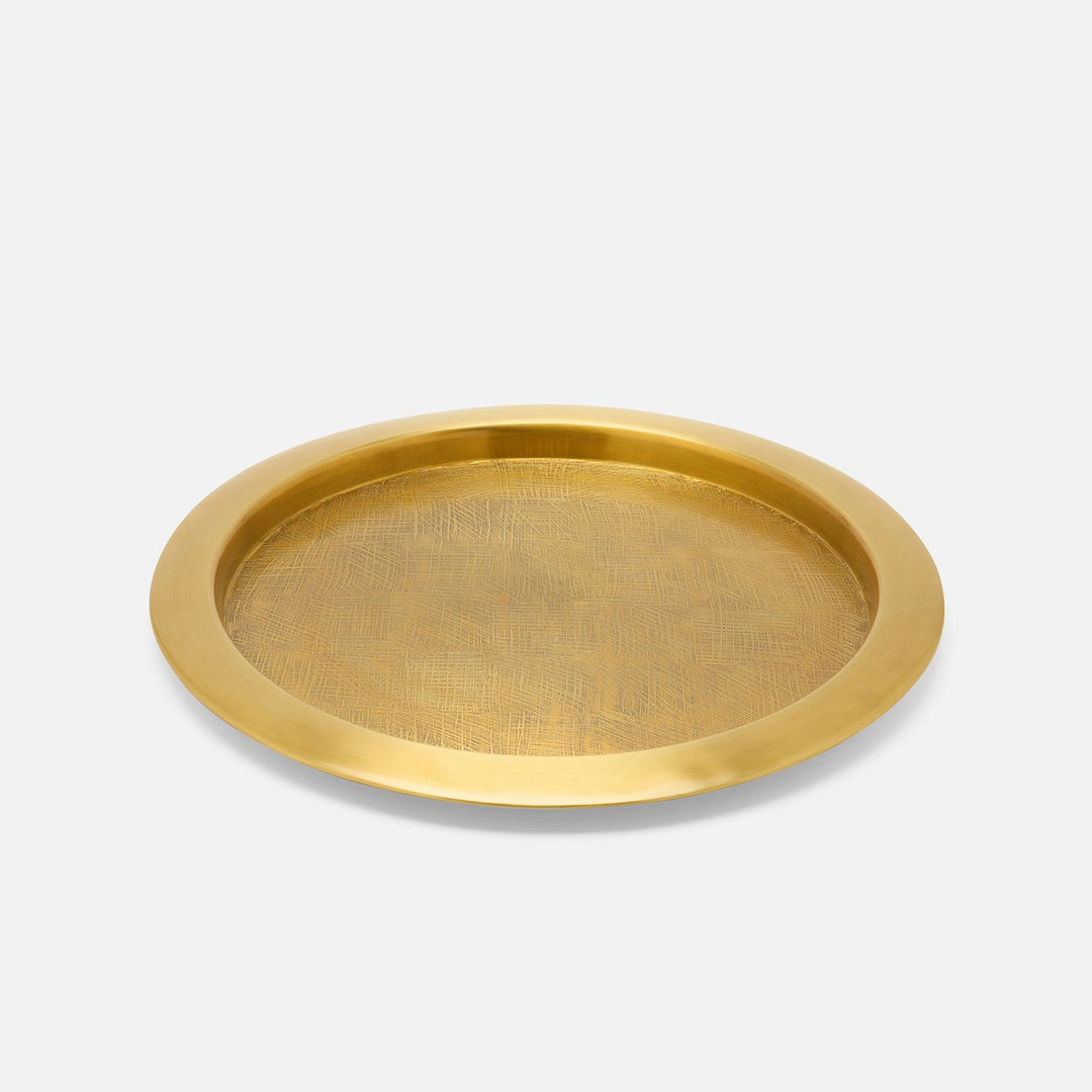 Sevasti Antique Brass Textured Round Tray Metal