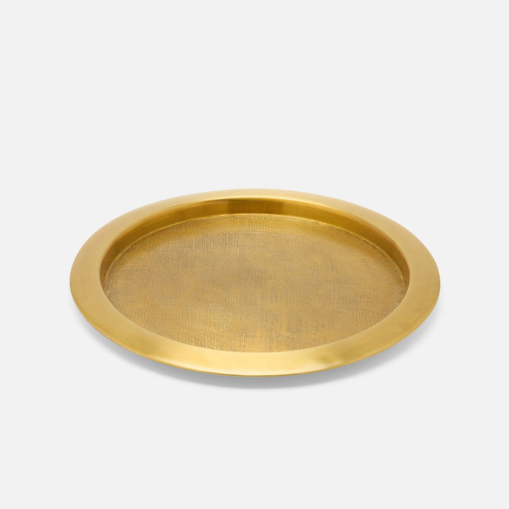 Sevasti Antique Brass Textured Round Tray Metal