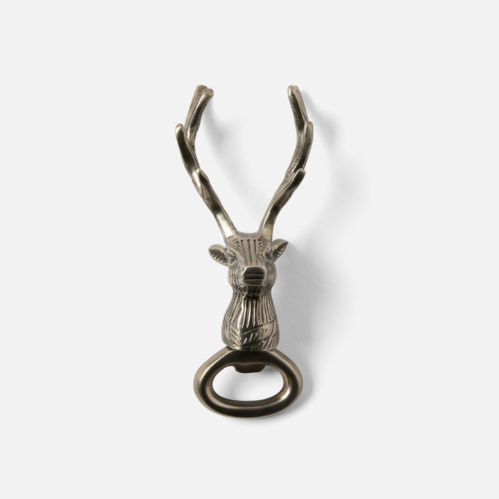 Theodore Antique Pewter Deer Head Bottle Opener Metal Pack/2