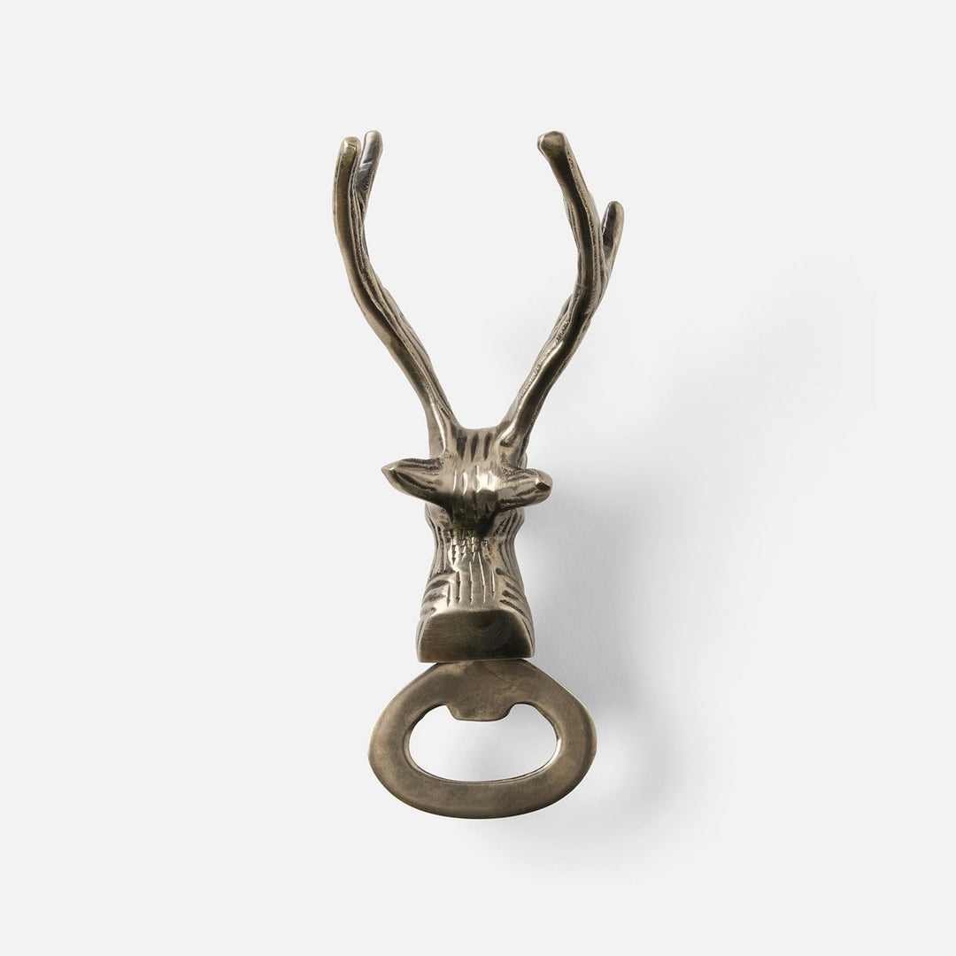 Theodore Antique Pewter Deer Head Bottle Opener Metal Pack/2