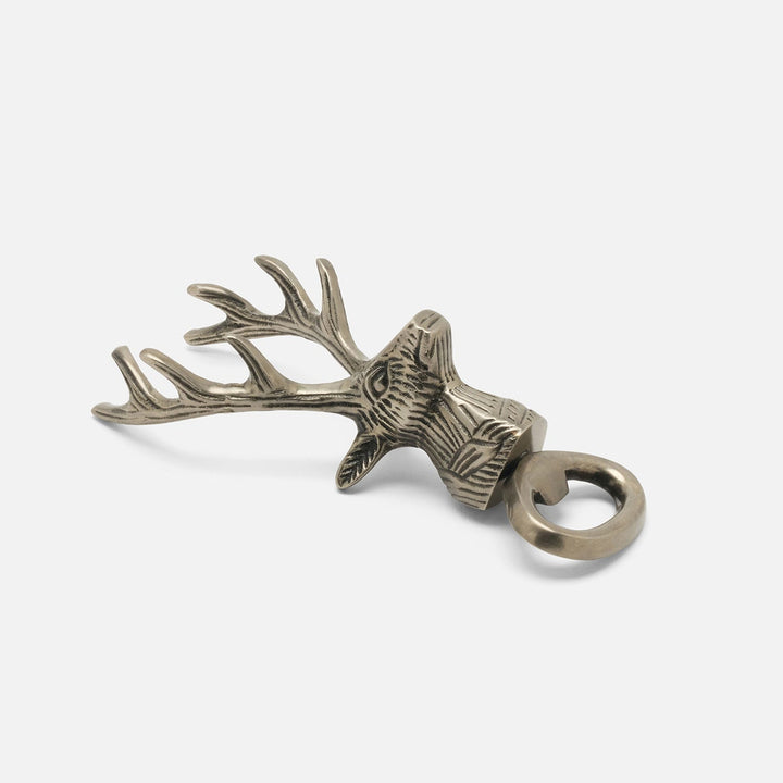 Theodore Antique Pewter Deer Head Bottle Opener Metal Pack/2