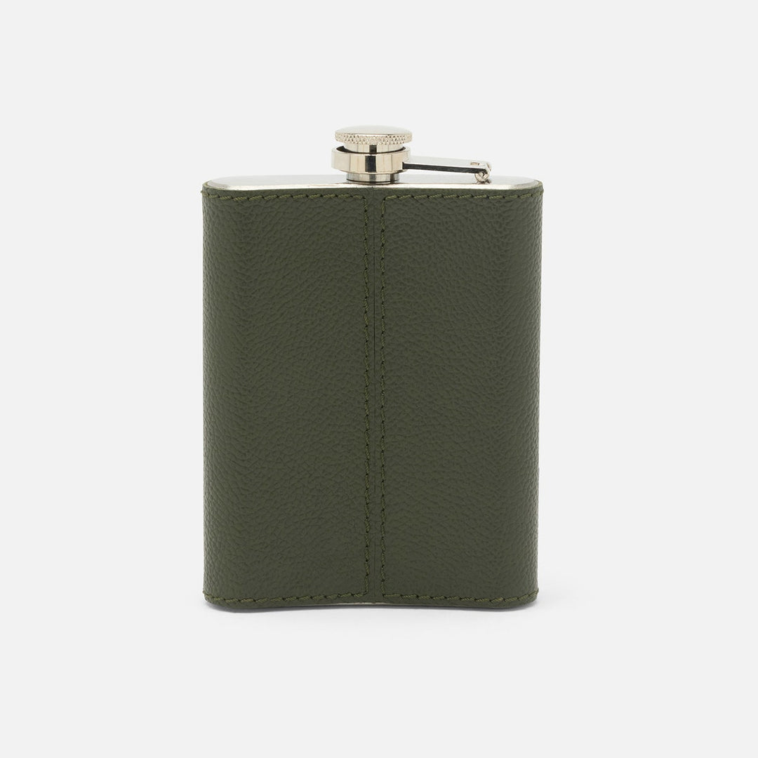 Warren Forest Green Flask Stainless Steel/Full-Grain Leather