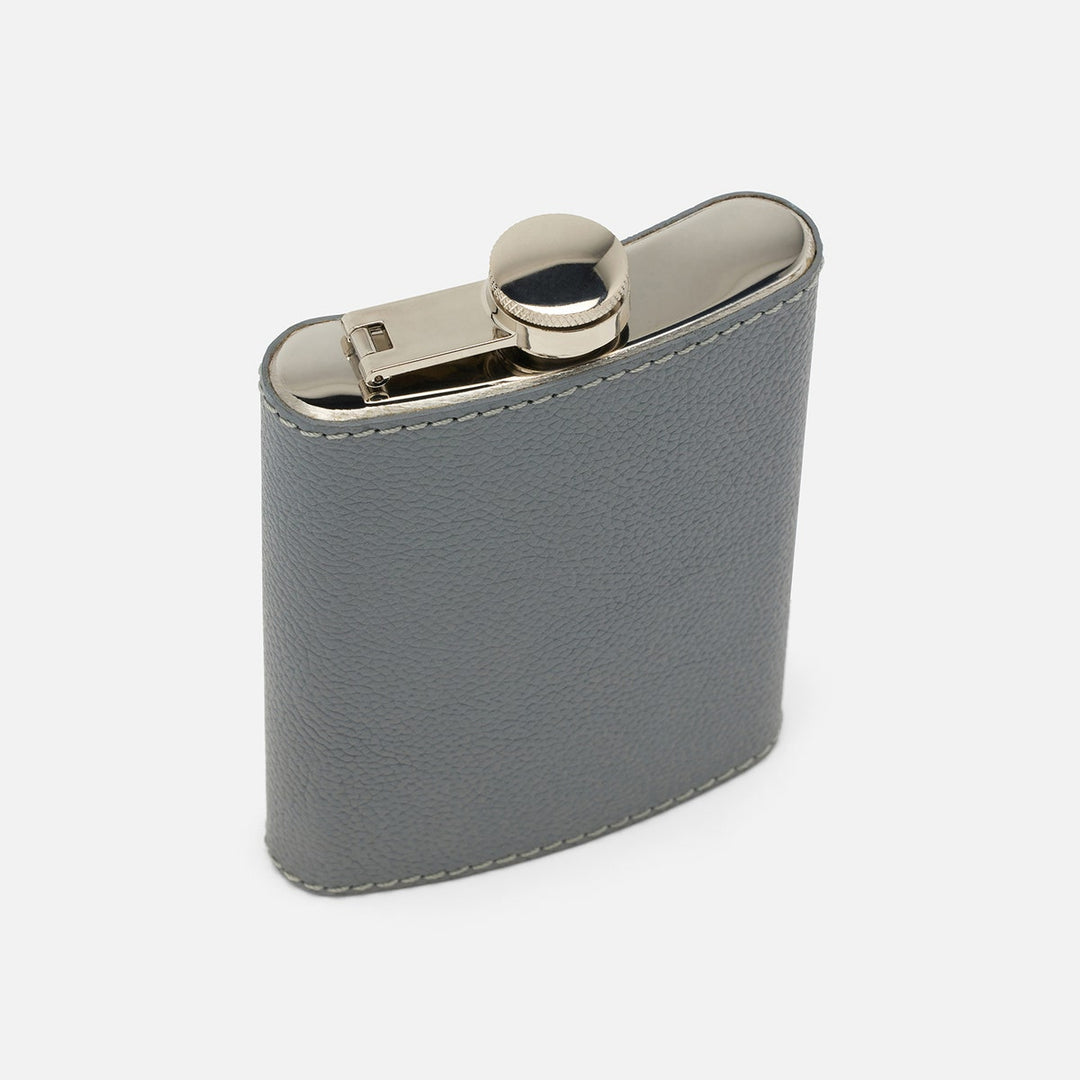 Warren Gray Flask Stainless Steel/Full-Grain Leather