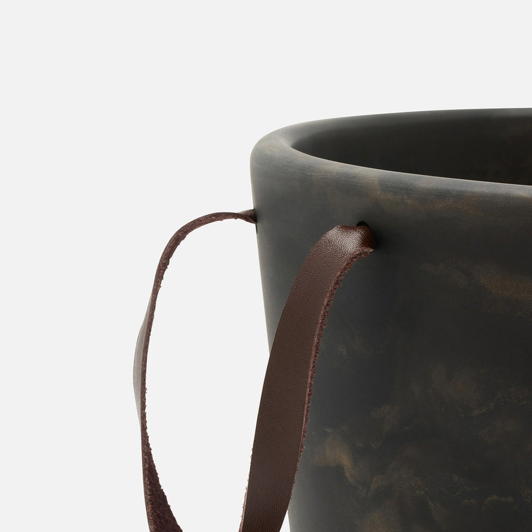Wesley Black/Gold Swirled Champagne Bucket Resin
