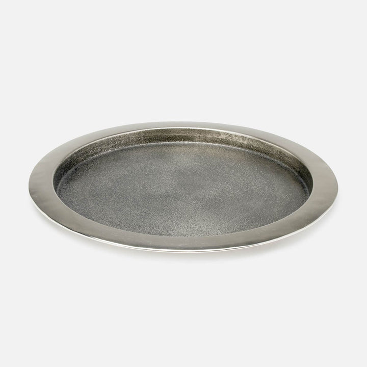 Zaxton Pewter Tray Round Acid Etching