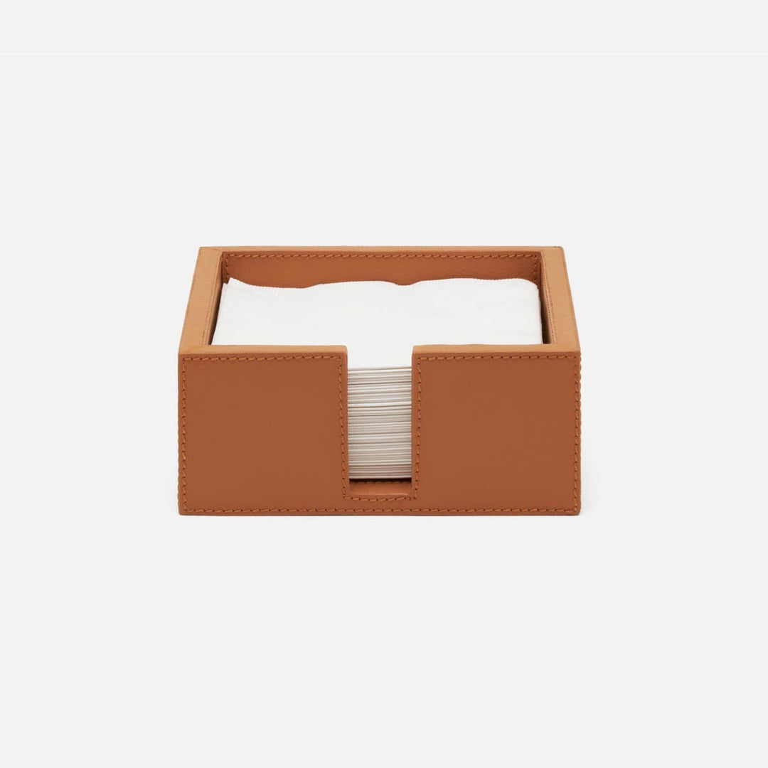 Brisbane Cognac Cocktail Napkin Holder Marine Leather Pack/2