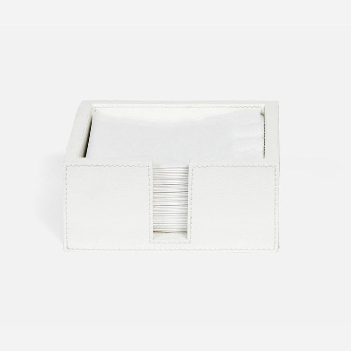 Brisbane Bright White Cocktail Napkin Holder Marine Leather Pack/2
