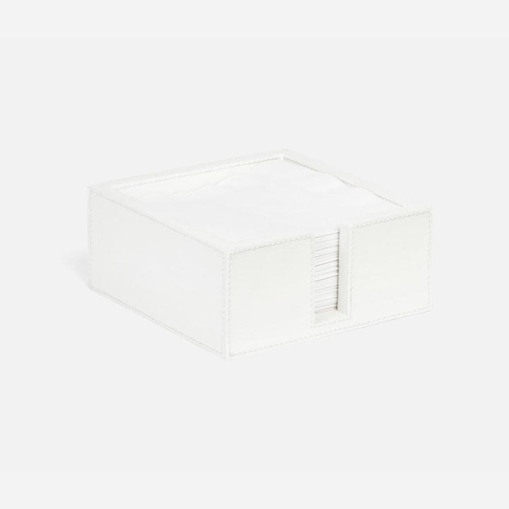 Brisbane Bright White Cocktail Napkin Holder Marine Leather Pack/2