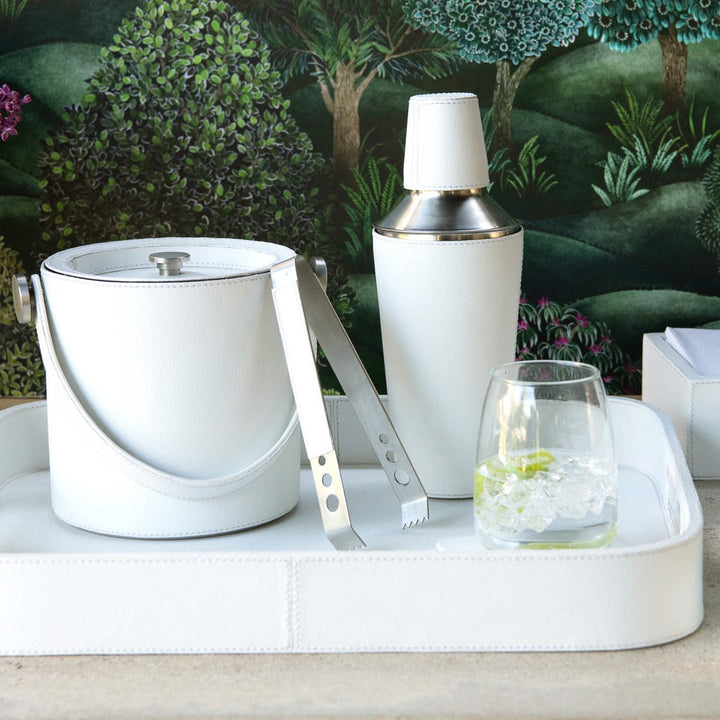 Brisbane Bright White Cocktail Shaker Marine Leather