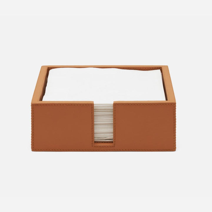 Brisbane Cognac Luncheon Napkin Holder Marine Leather Pack/2