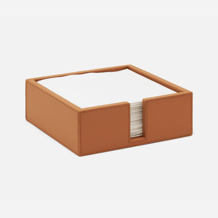 Brisbane Cognac Luncheon Napkin Holder Marine Leather Pack/2