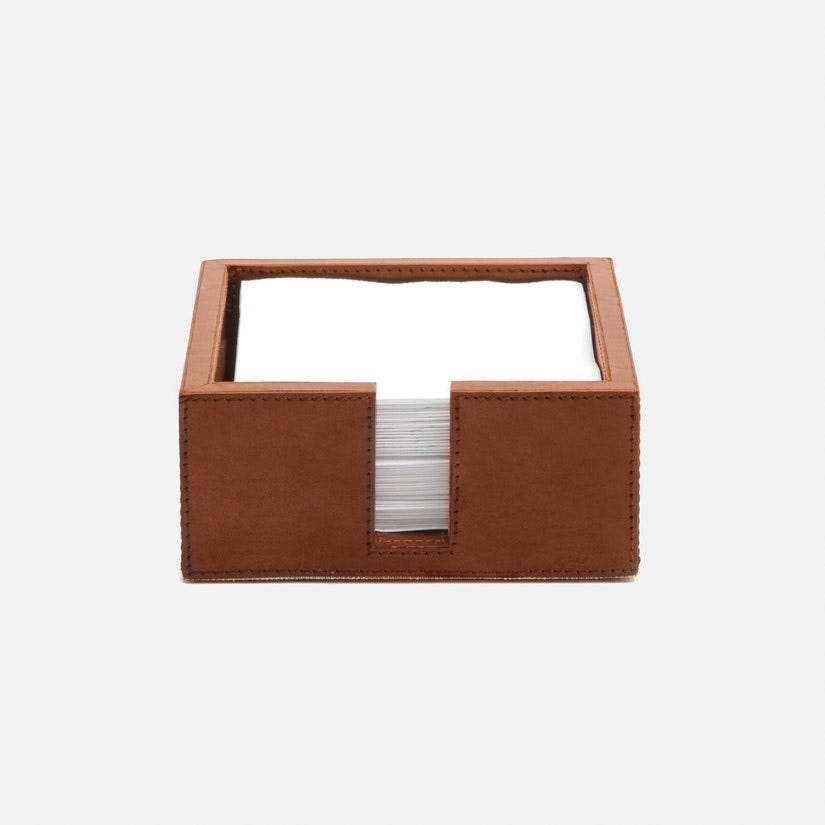 Bristol Tobacco Leather Cocktail Napkin Holder Full-Grain Leather Pack/2