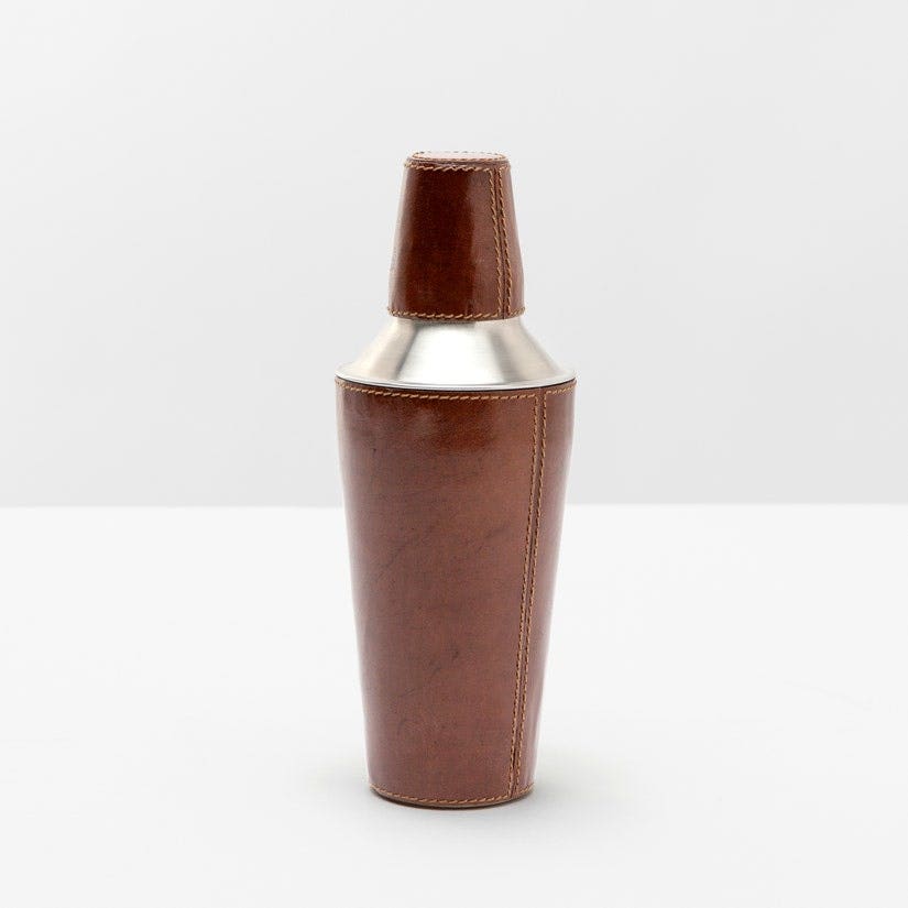 Bristol Tobacco Leather Cocktail Shaker Full-Grain Leather