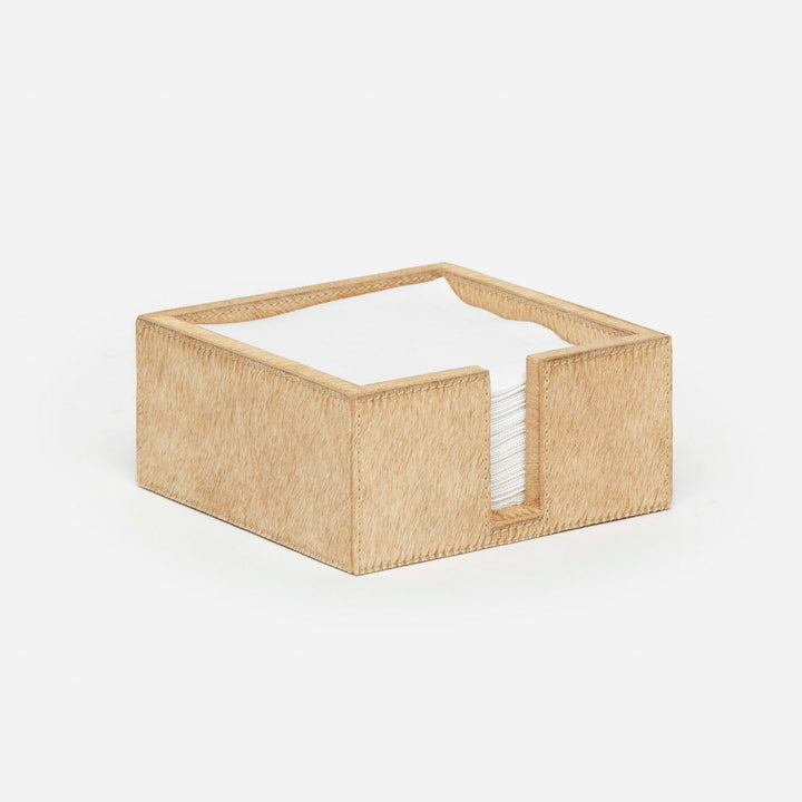Browmley Beige Cocktail Napkin Holder Hair-On-Hide Pack/2