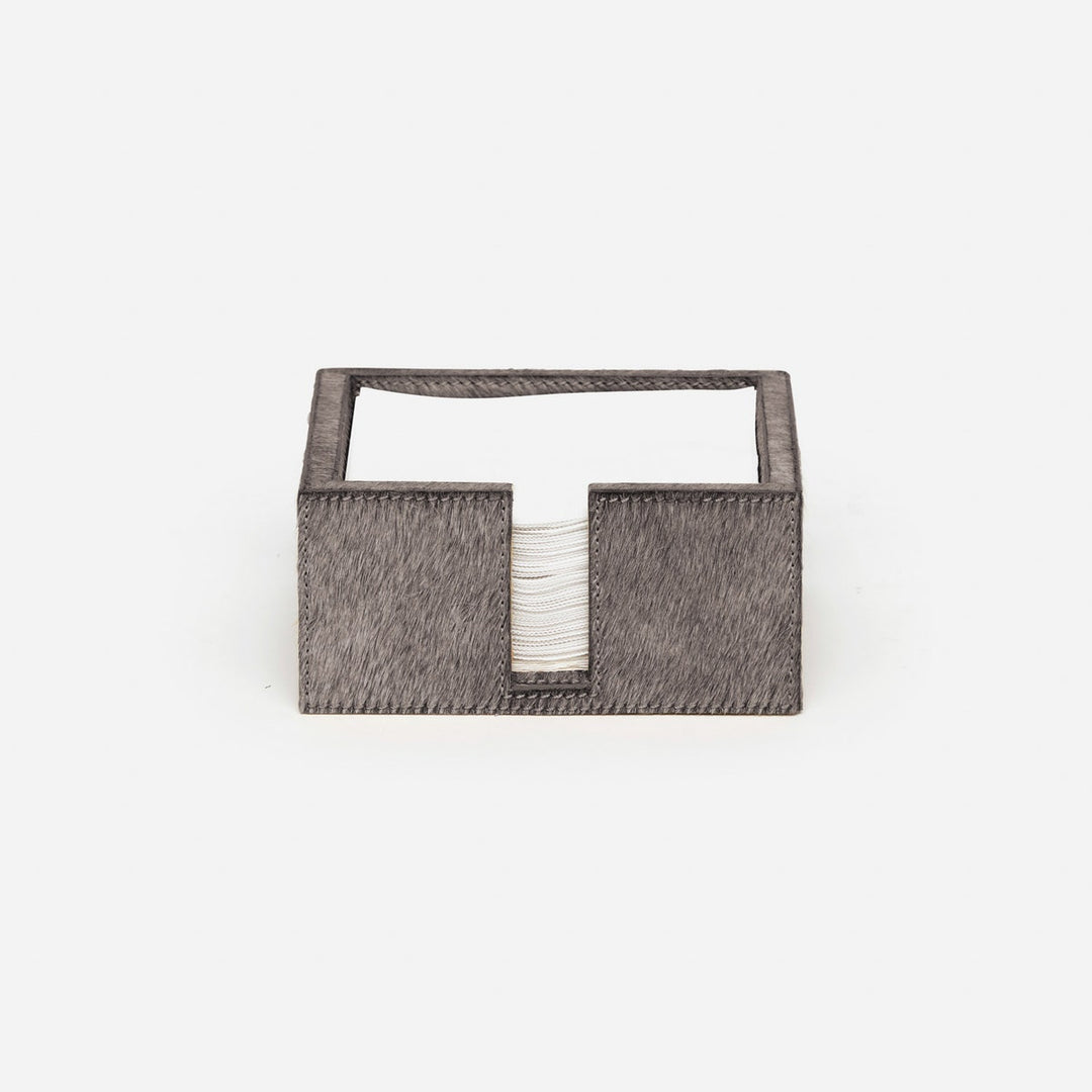 Browmley Gray Cocktail Napkin Holder Hair-On-Hide Pack/2