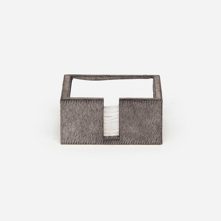 Browmley Gray Cocktail Napkin Holder Hair-On-Hide Pack/2