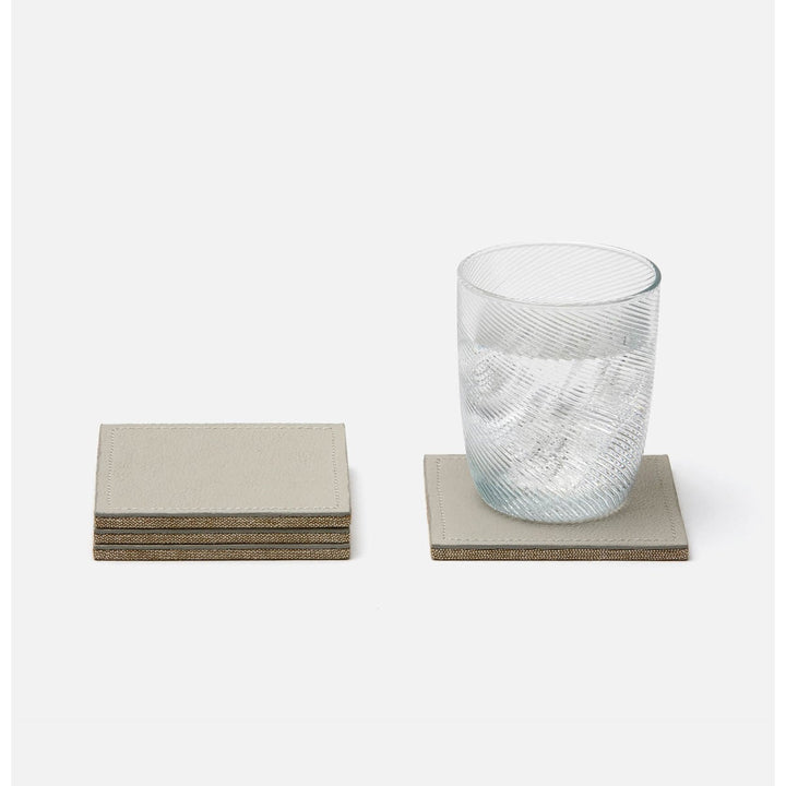 Evan Light Gray Square Coasters Boxed Set Of 4