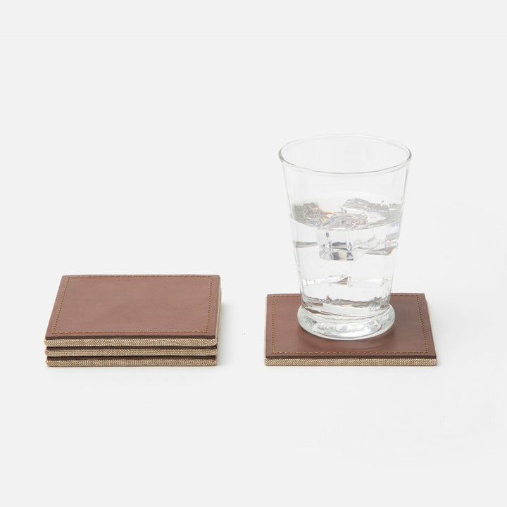 Evan Tobacco Square Coasters Boxed Set Of 4