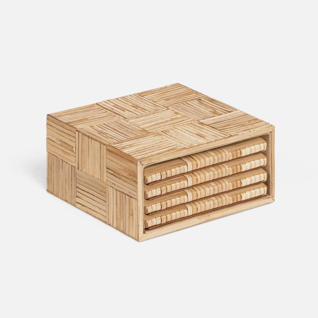 Grasse Natural Cane Skin Coasters Set Of 4 Pack/2