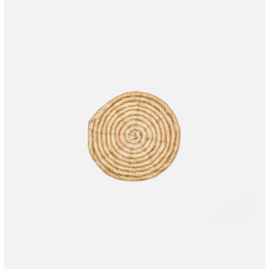 Lauren Bleached Banana Bark Round Coasters Boxed Set Of 4