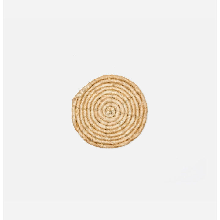 Lauren Bleached Banana Bark Round Coasters Boxed Set Of 4